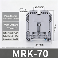 Bloc de bornes sur rail DIN à connexion par vis série Mrk 70 mm²
