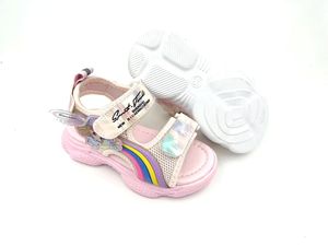 صنادل قوس قزح مخصصة للفتيات مع خطاف وحلقة، شبكة قابلة للتنفس، نعل ناعم مضاد للانزلاق، أحذية صيفية للأطفال للشاطئ، تصنيع حسب الطلب للأطفال الصغار - Product Image 2