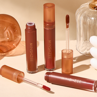 Base de boue à lèvres en mousse MINSHZEE personnalisée-Velvet Matte Non-Drying Longwear Transfer-Proof Waterproof Lip Tint Gloss Liquid