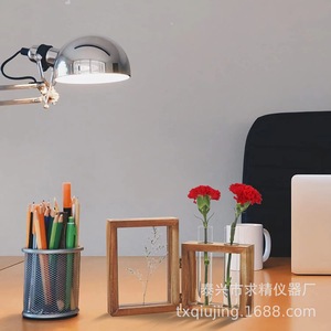 Wood <b>Frame</b> Photo Display With Glass Vase For Flowers And <b>Plants</b> Home Decor - Product Image 4