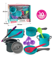 Ensemble de cuisine pour enfants, petit chef, jouet de simulation de cuisine, casseroles et poêles en plastique, ustensiles, jeu de rôle, jouet pour tout-petits