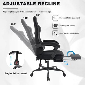 <span class=keywords><strong>Chaise</strong></span> de jeu Silla Gamer avec repose-pieds, support lombaire et appui-tête, chaises d'ordinateur à hauteur réglable, <span class=keywords><strong>chaise</strong></span> de jeu en tissu - Product Image 6