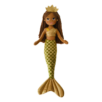 Mini Poupées Sirènes de 45 CM de Haute Qualité, Poupées Sirènes en Peluche à Peau Noire, Douce Poupée Sirène en Tissu pour Filles, Jouets Mer et Sable