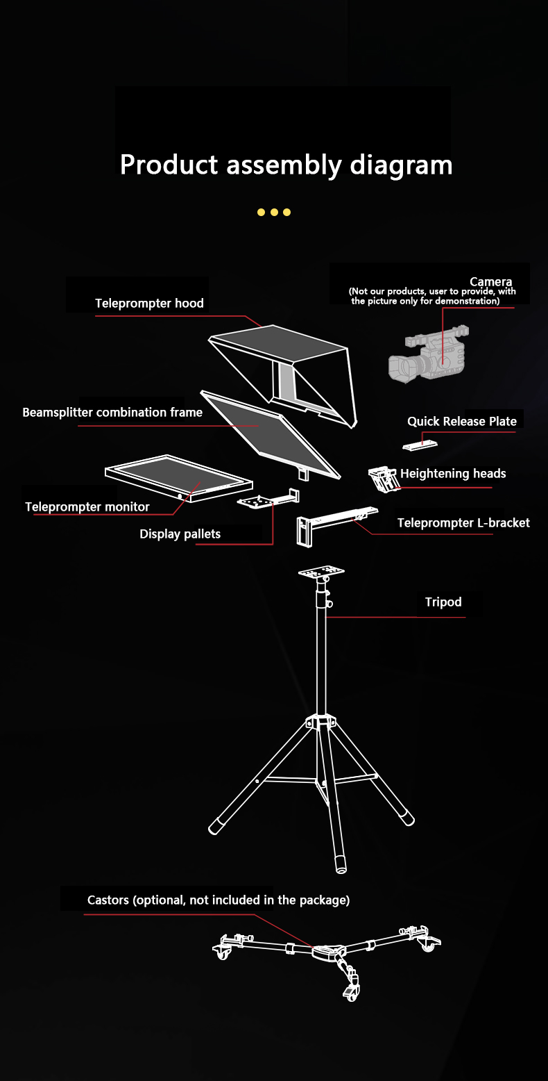 Bestview T22 22" HD Display Camera Video Teleprompter For Broadcast Live Speech DSLR Camera Teleprompter Equipment