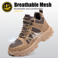 Bottes de sécurité épaisses anti-écrasement à embout d'acier unisexe, chaussures antidérapantes anti-perforation pour le travail en usine, hiver et automne