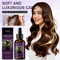Minyak Rambut Organik Nigella Sativa Bebas Silikon dengan Logo Kustom Label Pribadi 100% Alami Murni untuk Perawatan Kulit Kepala yang Menutrisi dan Merevitalisasi Rambut