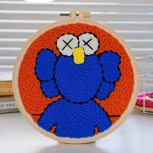 Kit da ricamo con ago da Punch per bambini con disegno artigianale floreale di animali da cartone animato - Product Image 2