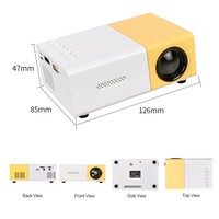 Mini Projecteur LED YG300 Version Améliorée 1000 Lumens Compatible HDMI USB Audio Lecteur Multimédia de Salon Vidéoprojecteur 4K