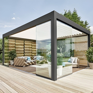Pergola extérieure à lames orientables 10' x 13' en alliage d'aluminium, imperméable, pour terrasse, jardin, patio, gazebo avec toit réglable - Product Image 1