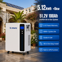 Grosir 5kW 5.12kWh 51.2V 100Ah ESS Rumah All in One Dilengkapi MPPT Bluetooth APP Pemantauan Jarak Jauh IP54 TUV