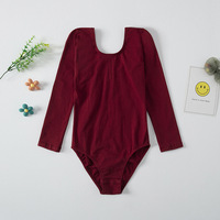 Justaucorps de danse pour filles à manches longues en coton et élasthanne, vêtements de danse, gymnastique, Turnpakje, costume d'entraînement pour enfants, vente en gros à bas prix