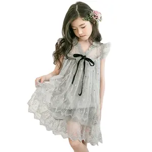 Wholesale New Style Beautiful Princess Beading Tassel Dress for Baby Girls Cotton Knitted XL Suit with Sleeve for Parties