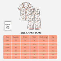 Kids Lapel Trim Piping Pajama Set, Short Sleeve Top & Long Pants Bali Yarn Sleepwear, Breathable Casual Children Home Wear