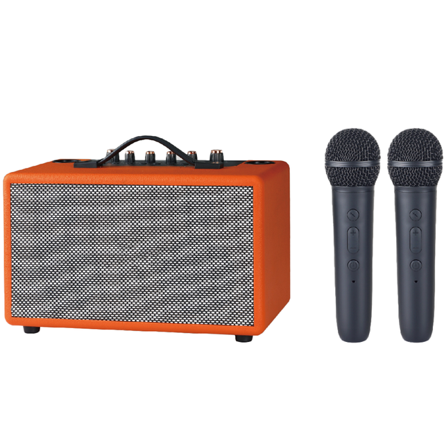 Portable Dual Wireless Mic Bluetooth Speaker with 2-channel Bass Enhancement Function Suitable for Parties and Home Theaters