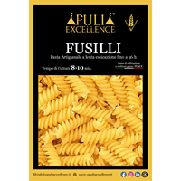 Fusilli de pâtes artisanales italiennes de haute qualité 500g à base de semoule de blé dur Traitement traditionnel fabriqué en Italie