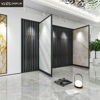 Présentoir coulissant pour carreaux, vitrine métallique pour échantillons de céramique et pierre pour salle d'exposition