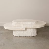Design de forme de nuage anormale surface solide table basse en marbre table d'appoint centrale en marbre pour salon