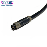 Sudut M8 Snap in kabel 2 3 4 5 tiang siku perempuan konektor Cordset tahan air tarik kabel Push perakitan