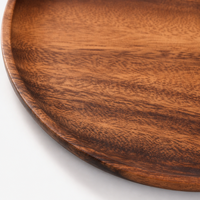 Natuurhouten fruitplateau - Ecologisch rond dienblad voor snacks & desserts - Duurzaam handgepolijst houten servies