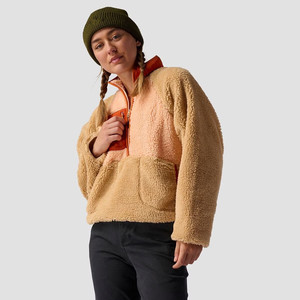 Classic Design 1/2-Zip High Quality Fleece Pullover <strong>Women's</strong> Custom Soft <strong>Sherpa</strong> Fleece <strong>Jacket</strong> - Product Image 6