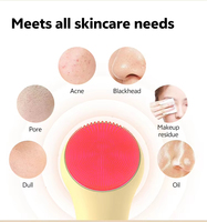 Nettoyeur facial sonique électrique en silicone avec brosse exfoliante pour le nez et les lèvres, étanche, prise EU, usage domestique