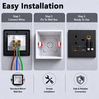 Prise murale rétractable de type 86, norme britannique, USB + Type-C, nitride de gallium, charge rapide 20W, universelle, industrielle, pour voyage