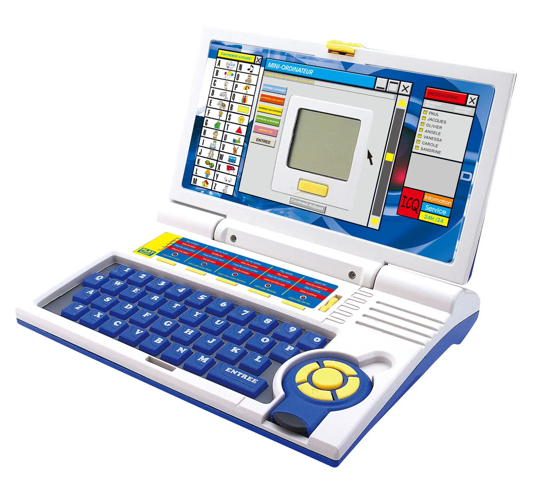 20 fonctions fonctionnant sur piles en plastique bébé éducatif Machine d'apprentissage LCD jeu anglais ordinateur jouet enfants ordinateur portable pour enfants