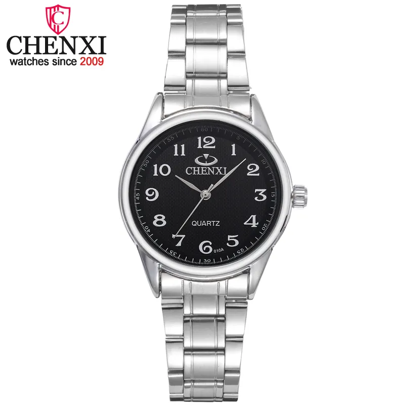CHENXI 010A Classic Luxury Quartz Ladies Watches Fashion Gift Clock Women Wristwatch Stainless Steel Silver Female Watch