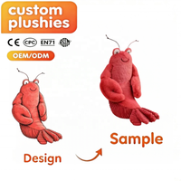 Peluche personnalisée Crabe et Homard, Jouet en peluche doux, Animal marin en peluche, OEM ODM, Logo personnalisé, Créature marine en peluche, Cadeau, Vente en gros