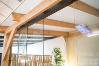 Système de paroi coulissante en verre trempé sans cadre de 10 mm avec rails supérieur et inférieur