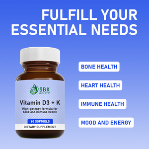 Gélules de Vitamine D3 K à haute concentration, directement de l'usine, pour la santé des os et des dents, la formule haute puissance pour améliorer les niveaux d'énergie et la santé mentale. - Product Image 6