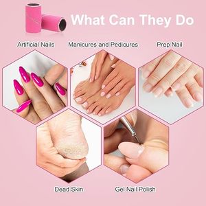 CPOXITI 190 Pcs Sanding Bands for <b>Nails</b> Drill, 2 Pcs <b>Nail</b> Drill Bits Grits Sanding Band with Acrylic Gel Manicures, Pedicures - Product Image 4