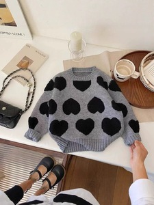 <span class=keywords><strong>Pull</strong></span> en tricot cœur style coréen JYS Factory Wholesale 2026 pour filles – Nouveau modèle élégant et polyvalent pour l'automne et l'hiver - Product Image 6