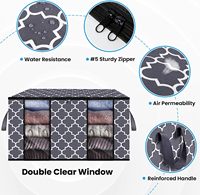 Stockage de vêtements sacs de rangement de couverture pliables pour organiser le stockage de vêtements de chambre à coucher avec couvercles et poignée 2 paquets 100L