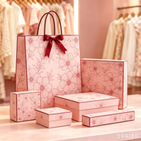Sacs en papier kraft personnalisés avec logo, usine source, sacs d'emballage pour vêtements, sacs de courses, nœud rose classique et luxueux