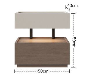 Comodino a blocco flottante stile <span class=keywords><strong>casa</strong></span>, design minimalista italiano, illuminazione integrata, lusso discreto, contenitore in legno di alta gamma per camera da letto padronale - Product Image 6