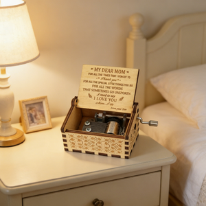 Caja de Música de Madera con Manivela, Grabada con la Bendición de Papá, Regalo de Recuerdo para el <span class=keywords><strong>Cumpleaños</strong></span> de la Hija y el Dí<span class=keywords><strong>a</strong></span> de San Valentín - Product Image 4