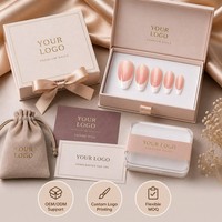 YD15 Kaixin – Faux ongles réutilisables en ABS, faits à la main, forme amande, courts, avec bord blanc – Fournitures pour ongles en gros