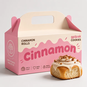 Boîte d'emballage alimentaire en papier cartonné blanc pliable personnalisée pour gâteau, biscuit, brownie, cookie, beignet, emballage à emporter pour boulangerie - Product Image 2