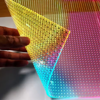 Écran LED transparent intérieur/extérieur P3.9-7.8, panneau d'affichage LED, film LED transparent pour la publicité sur les vitres