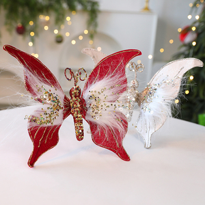Papillons de Noël dorés scintillants à prix de gros pour la décoration de la maison ou de fêtes, ornements de Noël personnalisables - Product Image 2