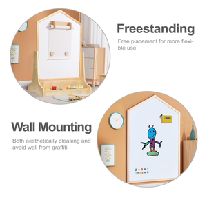 Pizarra Magnética <span class=keywords><strong>de</strong></span> Doble Cara <span class=keywords><strong>para</strong></span> Montar en <span class=keywords><strong>Pared</strong></span> con Diseño <span class=keywords><strong>de</strong></span> Casa, Soporte <span class=keywords><strong>de</strong></span> Almacenamiento Doble y Rodillo Desmontable - Product Image 6