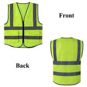 CITICITY Reflective Safety Vest Men Polyester Mesh Featuring Logo Pockets Construction <b>Security</b> Workwear Vest with Zipper - Product Image 3