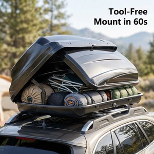 Boîte <span class=keywords><strong>de</strong></span> <span class=keywords><strong>toit</strong></span> sportive étanche ABS+PC 500L <span class=keywords><strong>pour</strong></span> Tesla Model Y, boîte <span class=keywords><strong>de</strong></span> transport aérodynamique à faible bruit <span class=keywords><strong>de</strong></span> vent avec serrure antivol - Product Image 5