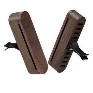 <b>Black</b> Walnut Wooden Car Air Freshener Cross-Border Hot-Selling Air-Conditioning <b>Vent</b> Clip - Product Image 2