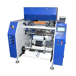 High output auto 5 shaft wrap film roll PVC cling film rewinding machine with dotting system
