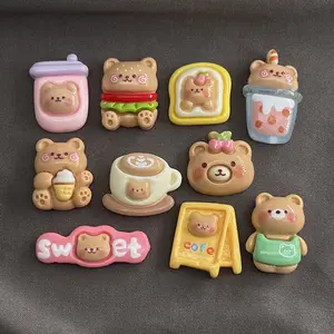 Milk Tea Cake Bear Set Cartoon Resin Molds Resin Crafts Resin Art Supplies For Decoration