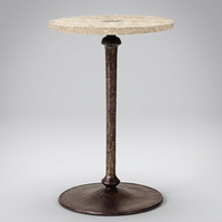 Table d'appoint moderne personnalisée avec base en aluminium coulé massif et plateau en marbre fini lisse pour le mobilier de salon