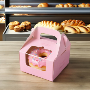 Customized <strong>Cake</strong> <strong>Box</strong> <strong>Cake</strong> Packaging Container Food <strong>Paper</strong> <strong>Box</strong> Slice <strong>Cake</strong> <strong>Box</strong> with Handle and PVC Window - Product Image 1