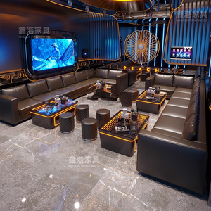 Set di Arredamento Personalizzato in Pelle per Nightclub, Divano Componibile a U o a L per Bar Karaoke e Lounge <span class=keywords><strong>VIP</strong></span> - Product Image 5